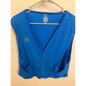 Walmart Employee Blue Full Zip Associate Uniform Vest Size Unisex XL
